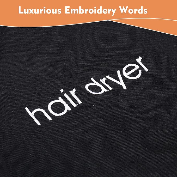 3 | 6 | 8 Pack Hair Dryer Bags Drawstring Bag Container Hairdryer Bag for travel bathroom (8 PCS, Black)