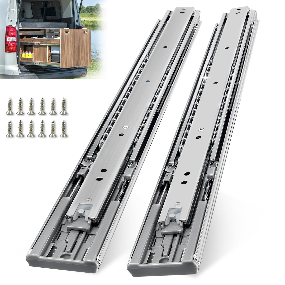 Thickened 200Lbs Soft Close Heavy Duty Drawer Slides 1 - Image 1