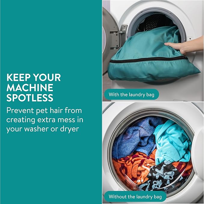 Navaris Pet Laundry Bag - Pet Hair Catcher for Washing Machine to Prevent Dog or Cat Fur Buildup - Wash Bags for Towel, Blankets, Bed, or Bedding - Extra Large