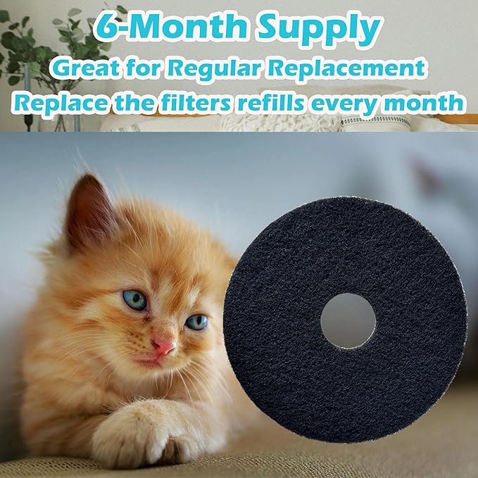 Cat Litter Box Replacement Filters for Hidden Litter Box Cat, Activated Charcoal Filters Replacement to Absorb Odors and Litter Box Deodorizer for Hidden Enclosure Litter (6 Pack)