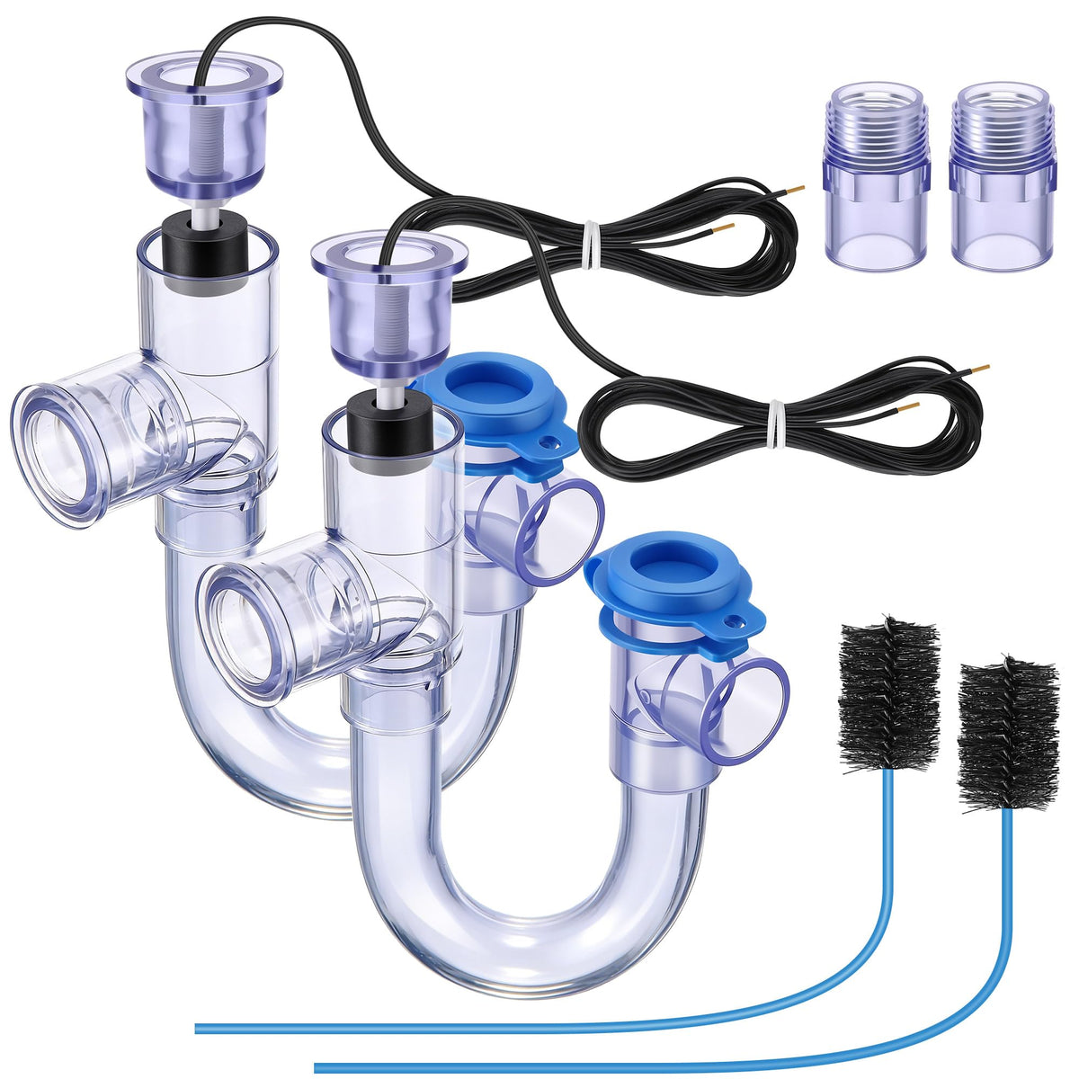 2 Pack 3/4" Condensate Trap with Built in Overflow Switch, Clear - Image 1