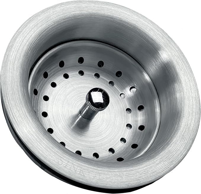 SinkSense Kitchen Sink Heavy Duty Basket Strainer Drain with Post Style Basket, Stainless Steel