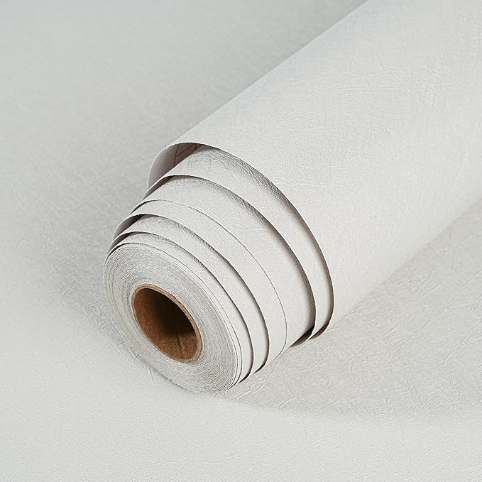 Peel and Stick Wallpaper Rice White Silk Wall Paper - 23.6 x 118 Inch Self Adhesive Wallpaper Peel and Stick, Easy to Paste Wall Contact Paper for Stand Liner, Table and Door Makeover Decor