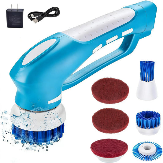 Cordless Electric Spin Scrubber with 6 Brush Heads & 2 - Image 1