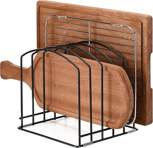 5-Slot Cutting Board Organizer, Bakeware Organizer, and Kitchen Cabinet Organizer for Baking Trays and Cookie Sheets (1pc 5 Slots for one size)