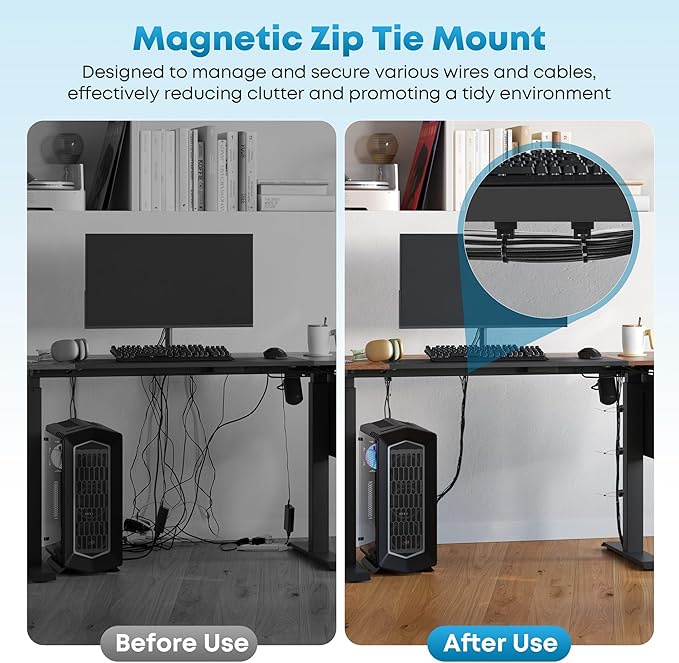 Magnetic Zip Tie Mount Heavy Duty Magnetic Cable Zip Tie Base, Tie Mounts, Magnetism Wire Clamps, Magnet Zip Ties Holders, Zip Tie Organizer Magnet Wire Management Clips 10Pcs