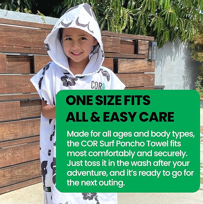 COR Surf Kids Unisex Changing Swim Poncho Towel Robe | (Retro-Sand)