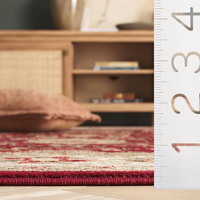 SAFAVIEH Lyndhurst Collection Runner Rug - 2'3" x 20', Red & Ivory, Traditional Oriental Design, Non-Shedding & Easy Care, Ideal for High Traffic Areas in Living Room, Bedroom (LNH212F)