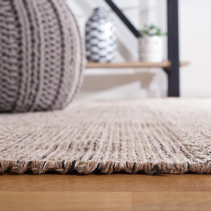 SAFAVIEH Montauk Collection Runner Rug - 2'3" x 22', Ivory & Steel Grey, Handmade Flat Weave Boho Farmhouse Cotton Tassel Fringe, Ideal for High Traffic Areas in Living Room, Bedroom (MTK330M)