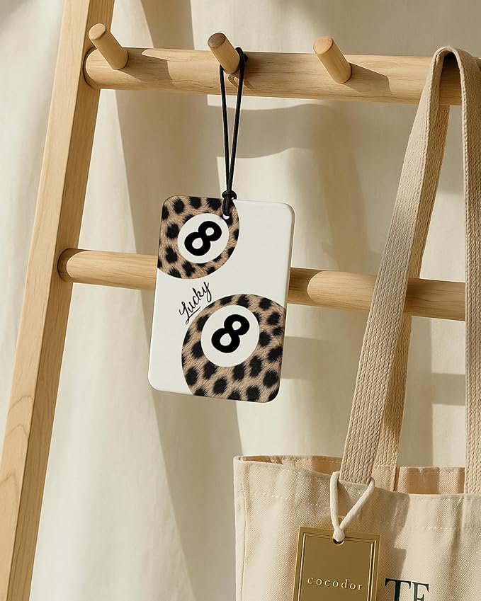 Green Coquette Bow Leopard Print Car Air Freshener 4 Pcs, Trendy Cheetah Lucky 8 Ball Hanging Air Freshener for Cars Closet Drawer Books, Girly Car Accessories Mirror Decor for Women