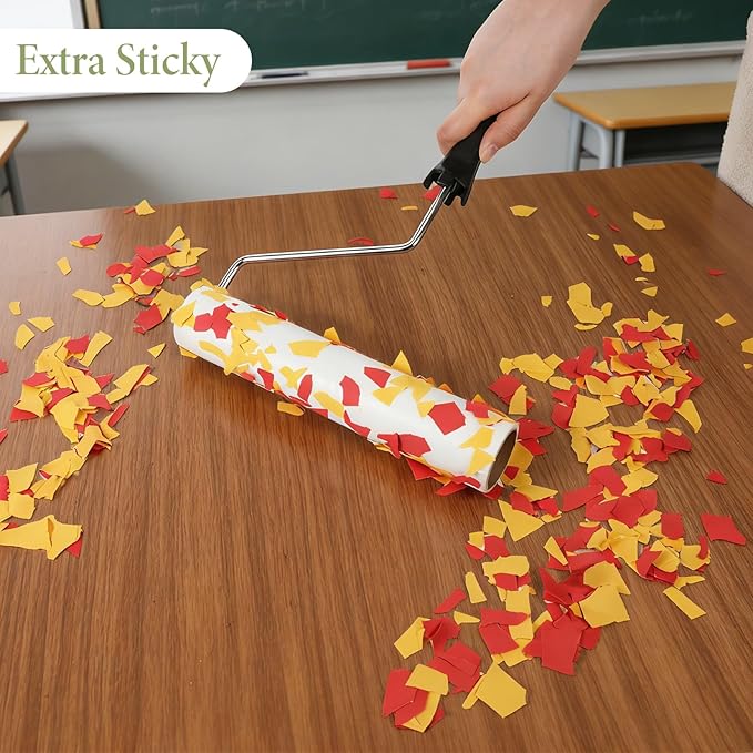 10 PCS Large Lint Roller Refill, 9.4 Inch Extra Sticky Lint Rollers for Pet Hair Stickys Rollers for Floor 60 Sheets per Roll for Cleaning Furniture Fabrics, Carpets and Hair