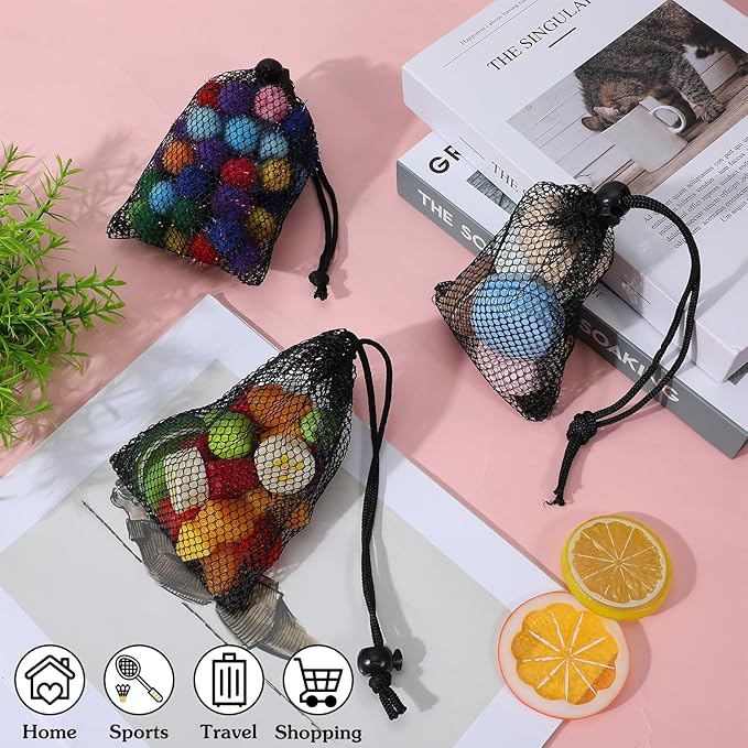 10pcs Small Mesh Bags Drawstring, Black Mesh Bags Drawstring, 4" X 5.7"Mini Nylon Net Bag with Cord Lock for Travel Laundry Stuff Organizing Storage Bag