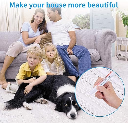 5 Pieces Grout Tile Pen Repair Pen,Renew Tile Lines, Restoring Tile Wall Floor Bathrooms and Kitchen(Gray)