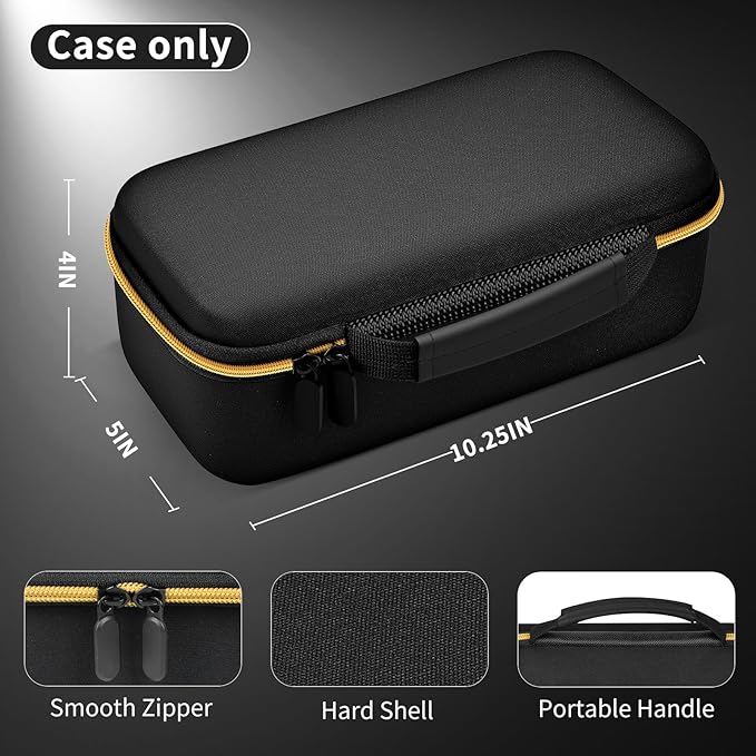 Steamer for Clothes Case Compatible with Sundu Portable 2-in-1 Steamer & Iron. Handheld Travel Iron Carrying Storage Organizer with Mesh Pocket for Accessories, Home & Travel Use-Black (Case Only)