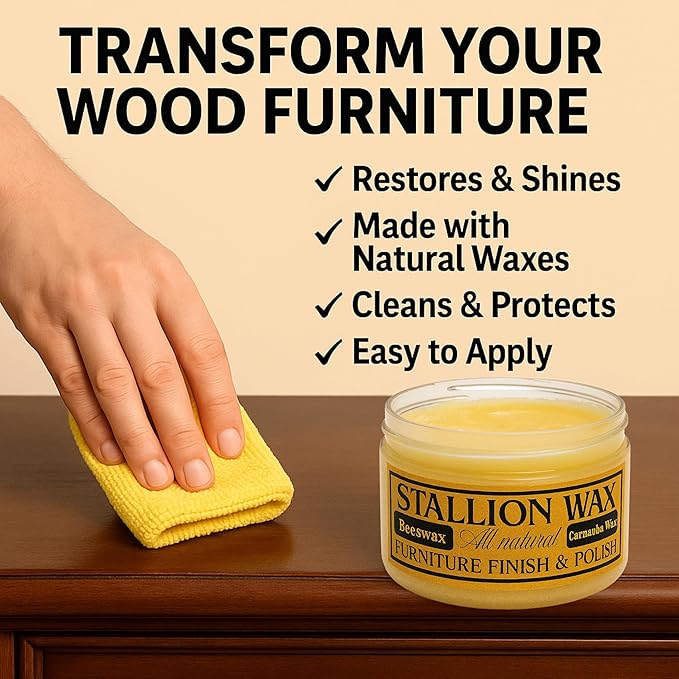 Premium Beeswax Wood Polish Conditioner – Finishing Wax - Protect, Restore and Waterproof Furniture, Cabinets & Antiques – Conditioning and Protective Finish for All Types and Colors