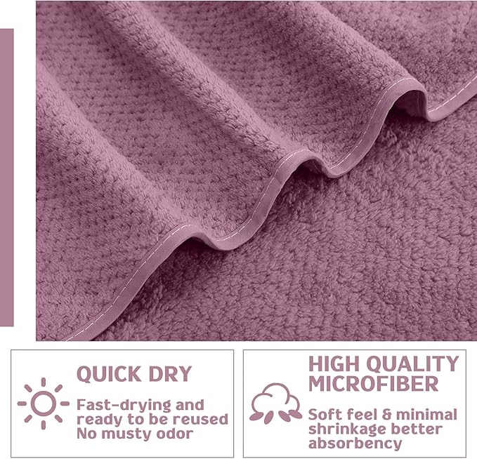 Newwiee 20 Pack Bulk Bath Towels Set, Large Quick Dry Bath Towels 55" x 28" for Spa, Gym, Salon, Hotel and Rental Use(Purple, White, Gray, Khaki)