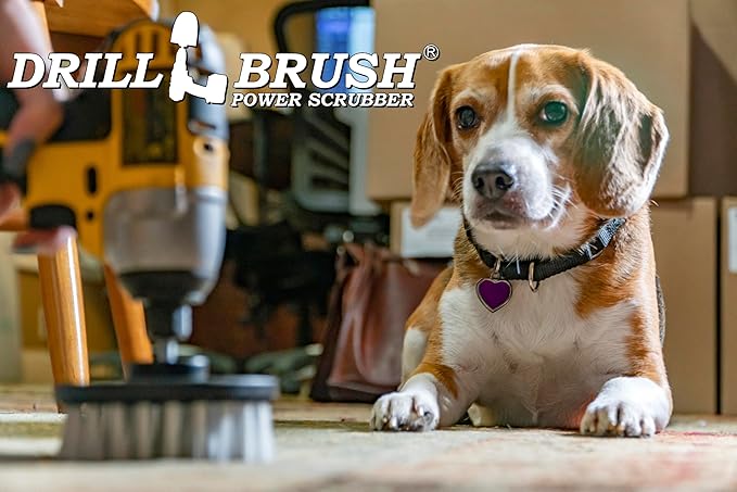 Drillbrush Pet Hair Remover Brushes - Lint Roller Brush Alternative - Car Carpet Pet Hair Lifter and Lint Remover - Cat / Dog Brush Drill Attachment Set - Stain Car Carpet Cleaning Brushes For Drill