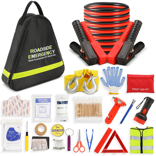 Car Emergency Kit with Jumper Cables, Roadside Safety Tool - Image 1