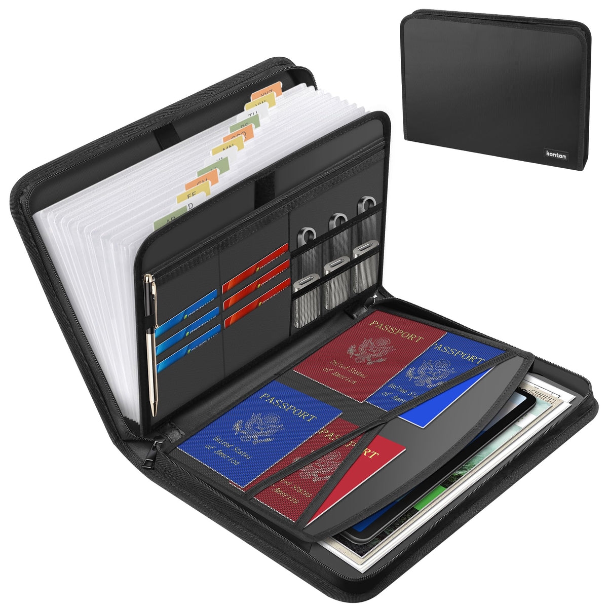 Accordion File Organizer with 13 Pockets Fireproof - Image 1