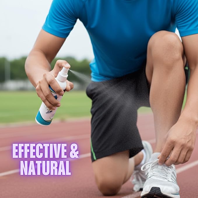 Natural Shoe Freshener Spray - 4oz (120ml) Water-Based Mist with Eucalyptus, Peppermint, Tea Tree & Lemongrass - Quick Acting Odor Neutralizer for Shoes, Gym Bags