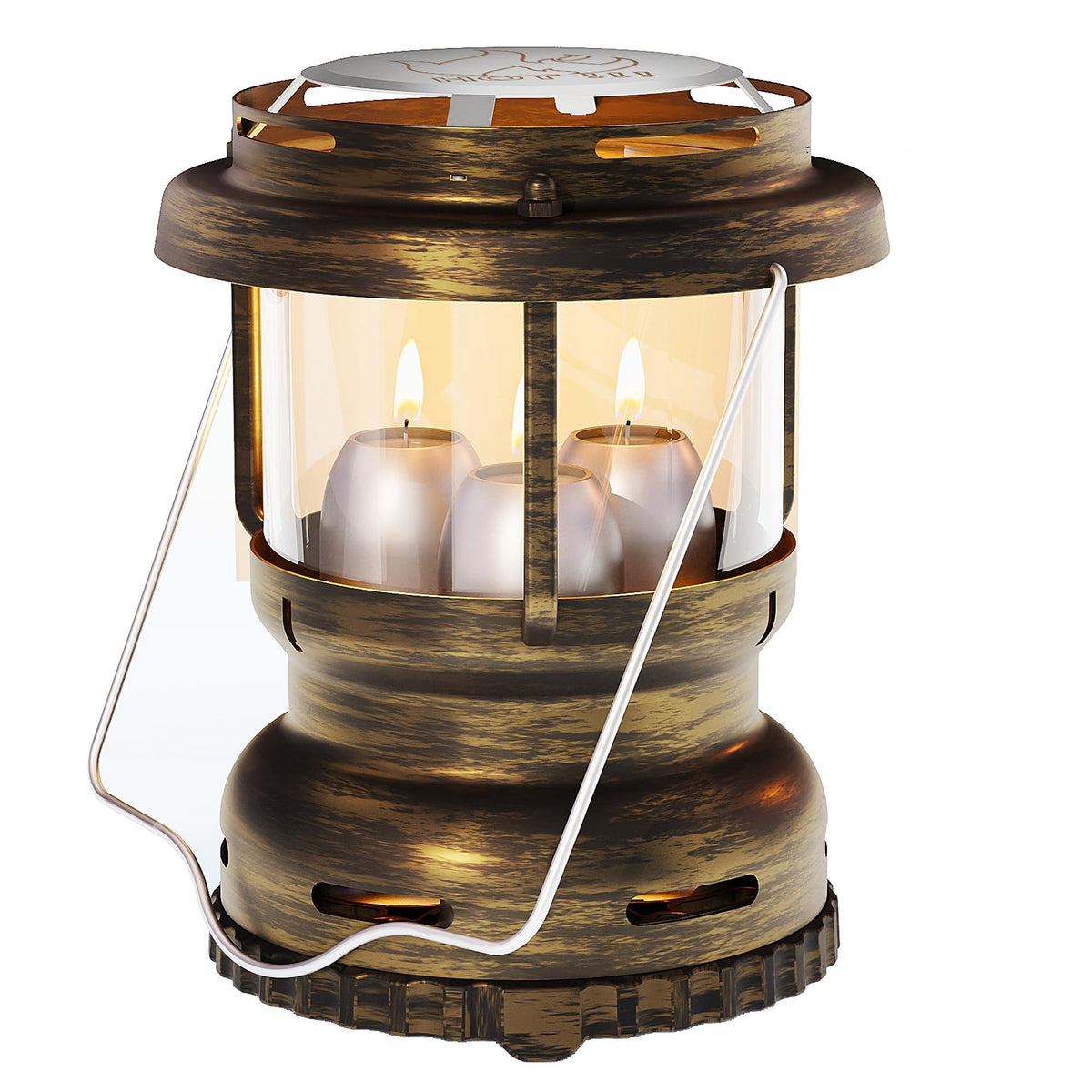 3-Wick Candle Lantern for Power Outages, 18H Emergency Light - Image 1