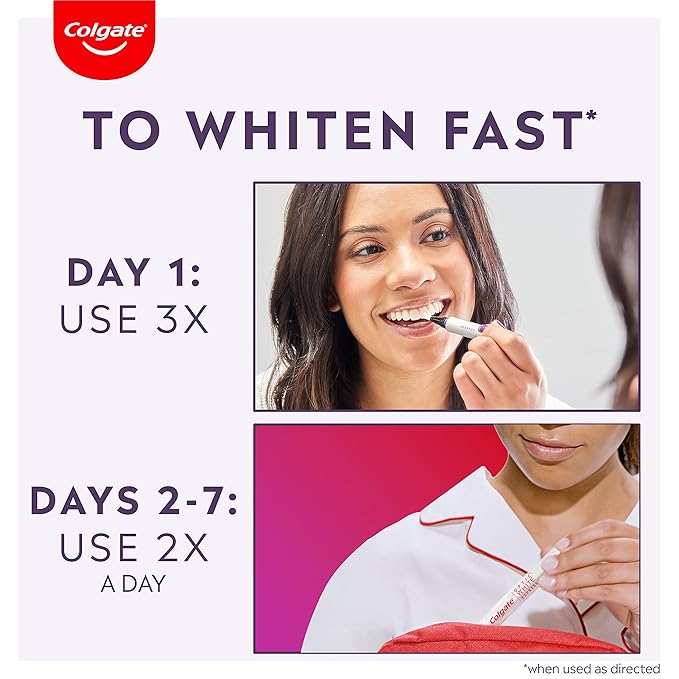 Colgate Optic White Express Teeth Whitening Pen with 35 Treatments, Enamel Safe, Designed for No Tooth Sensitivity, 0.08 oz (Pack of 2)