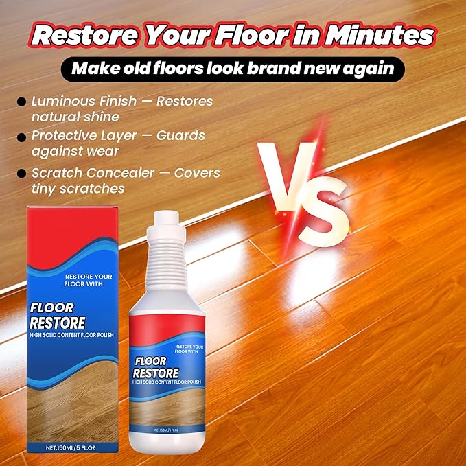 Floor Restore Cleaner - Floor Restorer & Polish for Tile, Shine Wood, Laminate, Vinyl, Bamboo - Flooring Protection Agent (3 pcs)