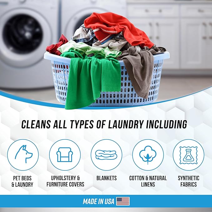 ACTIVE Enzyme Laundry Booster and Washing Machine Cleaner - Includes 2lbs Detergent Boosting Powder and 24ct Washing Machine Cleaning Tablets
