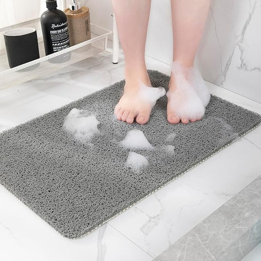Non-Slip Bathtub Mat, Anti Slip Shower Mat, Fast Drying Bathtub Mats, Foot Scrubber Mat, Anti Slip Mat for Tub, Floor, Bathroom, Kitchen, Home, Hotel (Grey 47"×16")