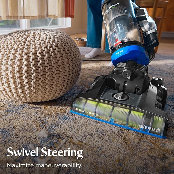 Bissell CleanView Swivel Vacuum with Triple Action Brush Roll, Swivel Steering, Extension Wand, Easy-Empty Dirt Tank, Multi-Cyclonic Suction System, New 2024 Model