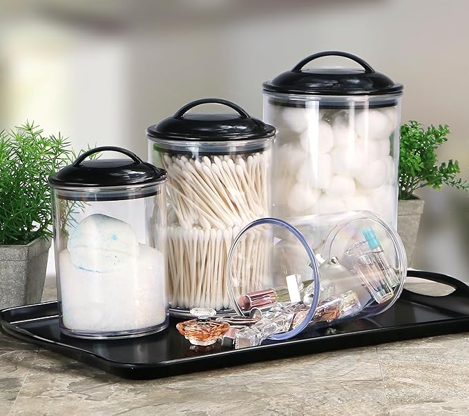 Calypso Basics by Reston Lloyd Acrylic Storage Canisters, Set of 3, Orange