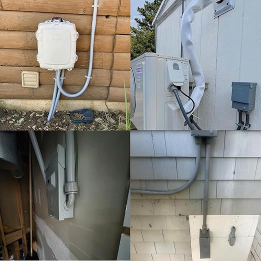 25FT NPT 3/4 Inch Liquid Tight Connector Non-Metallic PVC Electrical Flexible Conduit Fittings, UL Listed - with 5 Straight, 3 Curved and 1 Double-Port Connector