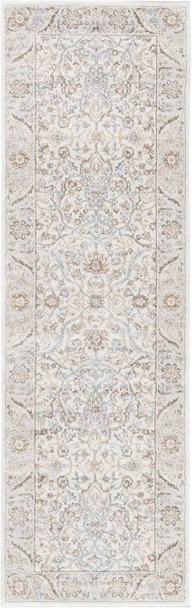 SAFAVIEH Isabella Collection Runner Rug - 2'2" x 11', Cream & Beige, Oriental Design, Non-Shedding & Easy Care, Ideal for High Traffic Areas in Living Room, Bedroom (ISA912A)