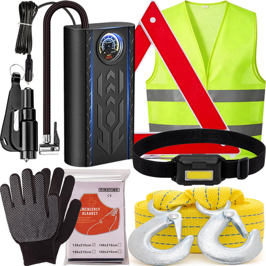 Car Roadside Emergency Kit for Vehicles, Portable Air - Image 1