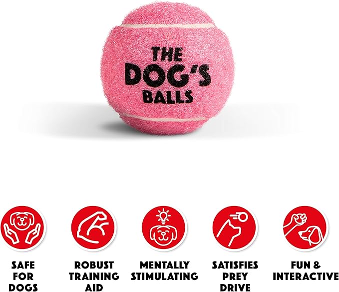 The Little Dog’s Balls Dog Tennis Balls for Small Dogs & Puppies, Pink, 6-Pack - Non-Abrasive Felt Fetch Balls, Tough Rubber Core, Float in Water