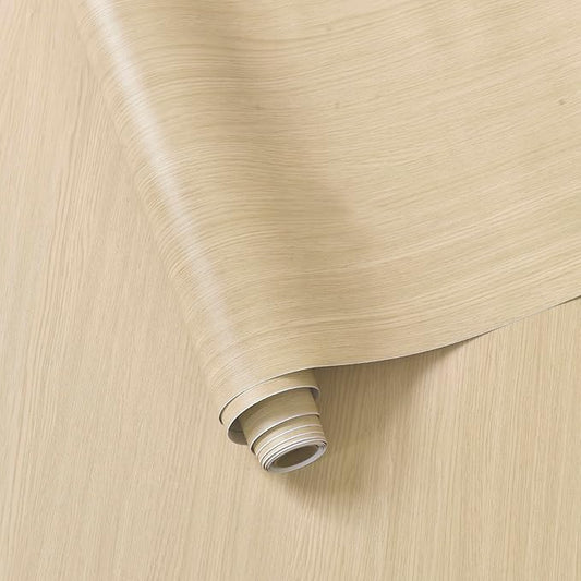 BOMENG Large White Oak Wood Contact Paper Peel and Stick Light Oak Wallpaper Countertops for Kitchen Beige Wood Wallpaper 48"x197" Faux Wood Grain Wall Paper for Cabinets Drawes Liner Walls Desk