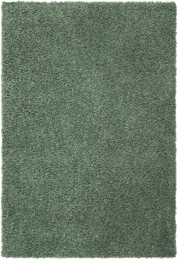 SAFAVIEH August Shag Collection Accent Rug - 2' x 5', Green, Solid Design, Non-Shedding & Easy Care, 1.5-inch Thick Ideal for High Traffic Areas in Entryway, Living Room, Bedroom (AUG200Y)