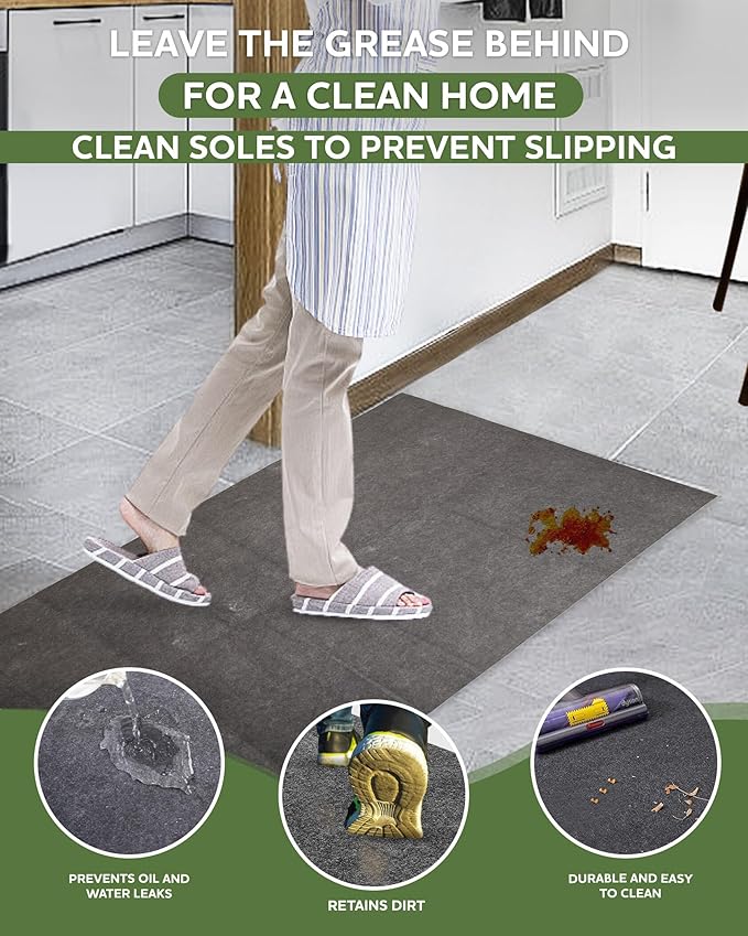 Garage Floor Mat 36"x60" for Under Car Protects Floor, Cuttable Garage Driveway Oil Drip Mat,Water Containment Rug, Non-Slip Oil Spill Mat for Kitchen/Car-Wash/Driveway/Doorway