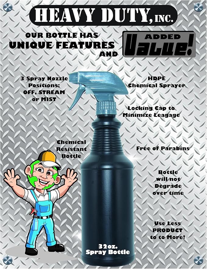 Heavy Duty Laundry Stain Remover & Pre-Soak Spray - 32 fl oz - Industrial Strength Fabric Spot Cleaner - Removes Oil, Blood, Urine, Pet, Grass, Sweat - Pre-Wash Treatment - Color Safe, Non-Bleach
