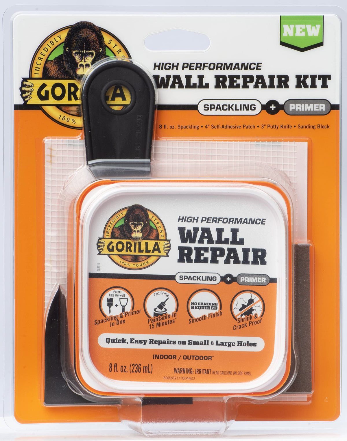 GORILLA Wall Repair Kit, Heavy Duty Spackling - Image 1