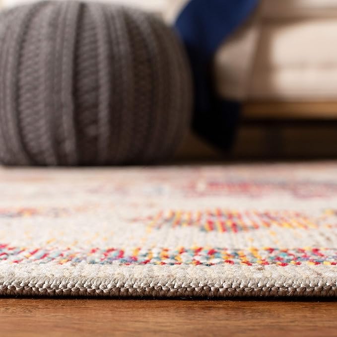 SAFAVIEH Crystal Collection Accent Rug - 3' x 5', Light Blue & Burgundy, Medallion Design, Non-Shedding & Easy Care, Ideal for High Traffic Areas in Entryway, Living Room, Bedroom (CRS501F)