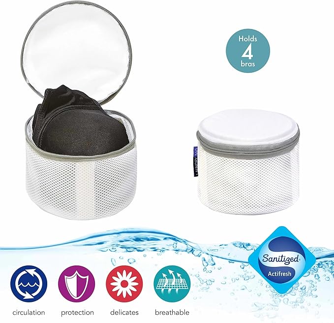 Bra Wash Bag | Laundry | Washing and Drying | Holds 4 Full Size Bras | Panties | Socks| Micro Mesh Fabric