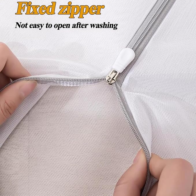 Delicates Mesh Laundry Bag, Washing Mesh Bags with Zipper, Lingerie Bag, Clothing Wash Bags for Laundry, Shirt, Stockings, Bra and Lingerie, Bed Sheet, Sweater, Blanket (White, Set2)