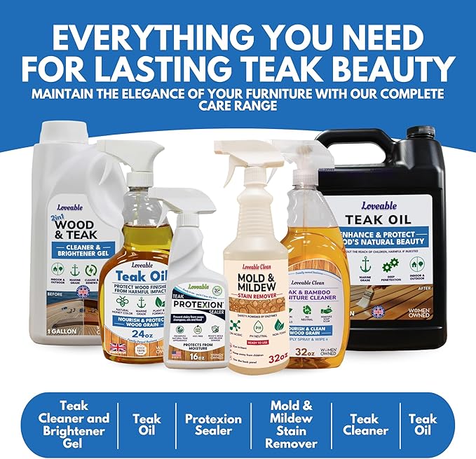 EcoDecors Loveable 2 in 1 Wood & Teak Cleaner and Brightener Gel, 1 L, for Outdoor Use, Cleans, Renews, and Refreshes Outdoor Wood