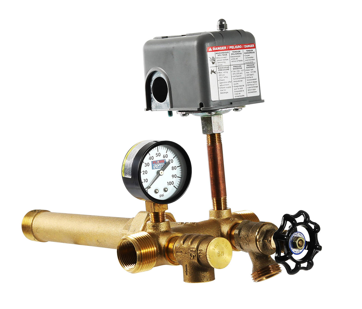 Pressure Tank Installation Kit with 1" Brass Union tank tee - Image 1