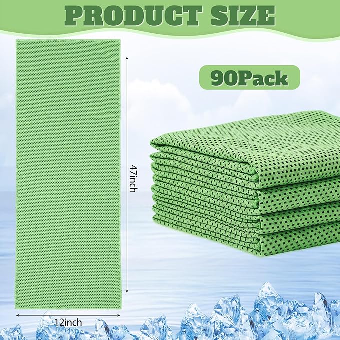 Honoson Cooling Towel Bulk - Neck & Face Cool Chilly Towels Microfiber Breathable Sport Sweat Rag for Gym, Yoga, Travel, Camping, Running, Outdoor