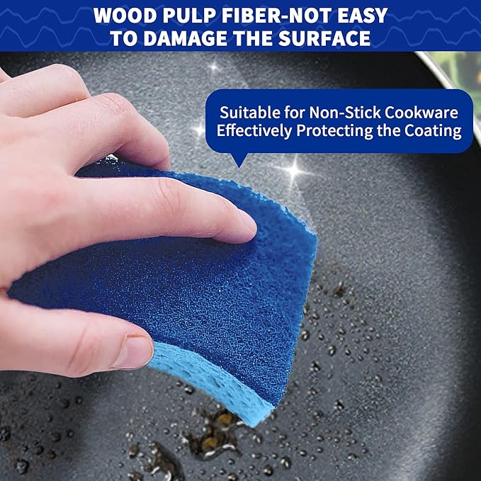 CELOX 24 Non-Scratch Scrub Sponges for Washing Dishes, Blue