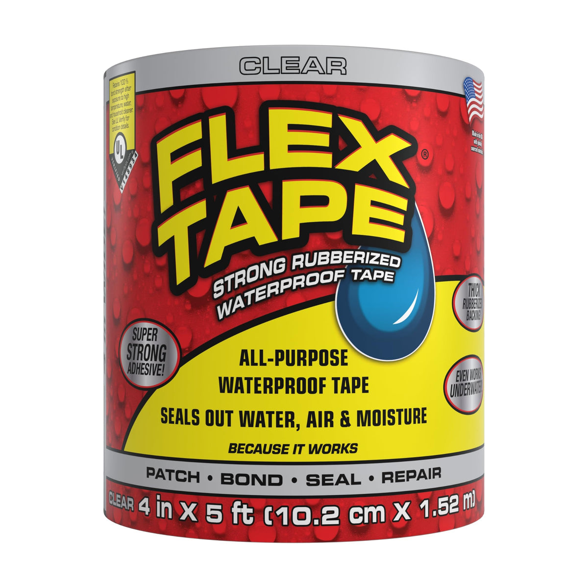 Flex Tape Strong Rubberized Waterproof Tape, Clear - Image 1