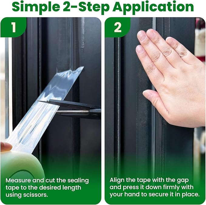 ECOHomes Window Weather Sealing Tape | Winter Weather Stripping Tape to Block Cold Drafts Through Window Gaps and AC Units, Insulation Seal and Draft Blocker for Home (2 Inch by 180 FT, Clear)