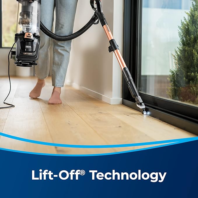 Bissell SurfaceSense Allergen Lift-Off Pet Upright Vacuum, with Tangle-Free Multi-Surface Brush Roll, LED Headlights, & Lift-Off Technology